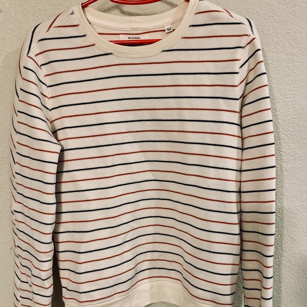 Billy Reid Red, White, and Blue Striped Crew